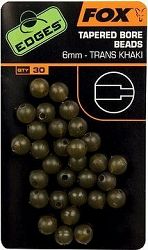 FOX Edges Tapered Bore Beads 6 mm Trans Khaki 30 ks