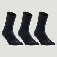 ARTENGO Tenisové ponožky RS 500 vysoké 3 páry čierne ČIERNA 35/38.