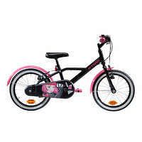 BTWIN Detský 16-palcový bicykel 500 Spy Hero Girl na 4,5-6 rokov ČIERNA