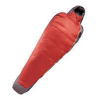 FORCLAZ Trekingový spací vak Trek 900 múmiový páperie/perie do 0 °C červeno-sivý ŠEDÁ L
