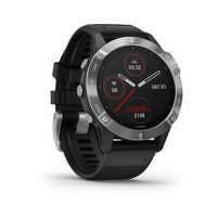 GARMIN Športové hodinky s GPS Fenix 6 Silver čierny náramok