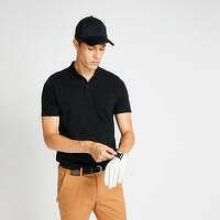 INESIS Pánska golfová polokošeľa s krátkym rukávom čierna ČIERNA XL