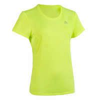 KALENJI Dámske tričko na atletiku prispôsobiteľné neónovo žlté ŽLTÁ 44