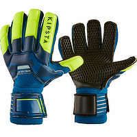 KIPSTA Detské brankárske futbalové rukavice F500 RESIST SHIELDER modro-žlté MODRÁ 5
