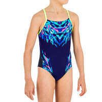 NABAIJI Dievčenské jednodielne plavky Lexa odolné proti chlóru modré MODRÁ 123-130cm 7-8R