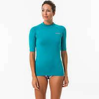OLAIAN Dámske tričko Top 100 proti UV žiareniu na surf s krátkym rukávom tyrkysové TYRKYSOVÁ M