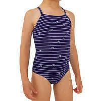 OLAIAN Jednodielne dievčenské plavky Hanalei 100 fialové FIALOVÁ 113-122cm 5-6R