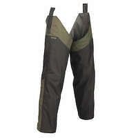 SOLOGNAC Poľovnícke nohavicové návleky Chaps 500 zelené KHAKI L/XL