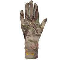 SOLOGNAC Poľovnícke tenké rukavice 100 strečové s maskovacím motívom lesa KHAKI M/L