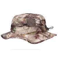 SOLOGNAC Poľovnícky priedušný klobúk 500 s lesným maskovaním KHAKI 58-60cm