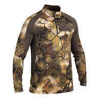 SOLOGNAC Priedušné poľovnícke tričko 500 Furtiv s dlhým rukávom nehlučné s maskovaním KHAKI 2XL