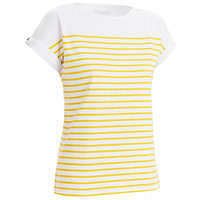 TRIBORD Dámske jachtárske tričko s krátkym rukávom Sailing 100 bielo-žlté OKROVÁ XS