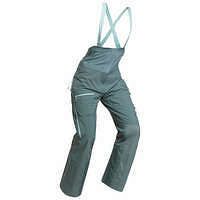 WEDZE Dámske náprsenkové lyžiarske nohavice FR900 na freeride zelené ZELENÁ 44